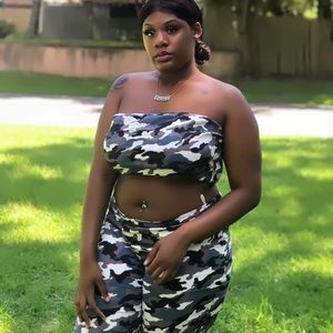 Two Peice Camouflage Set Fashion Nova Plus Size 2X